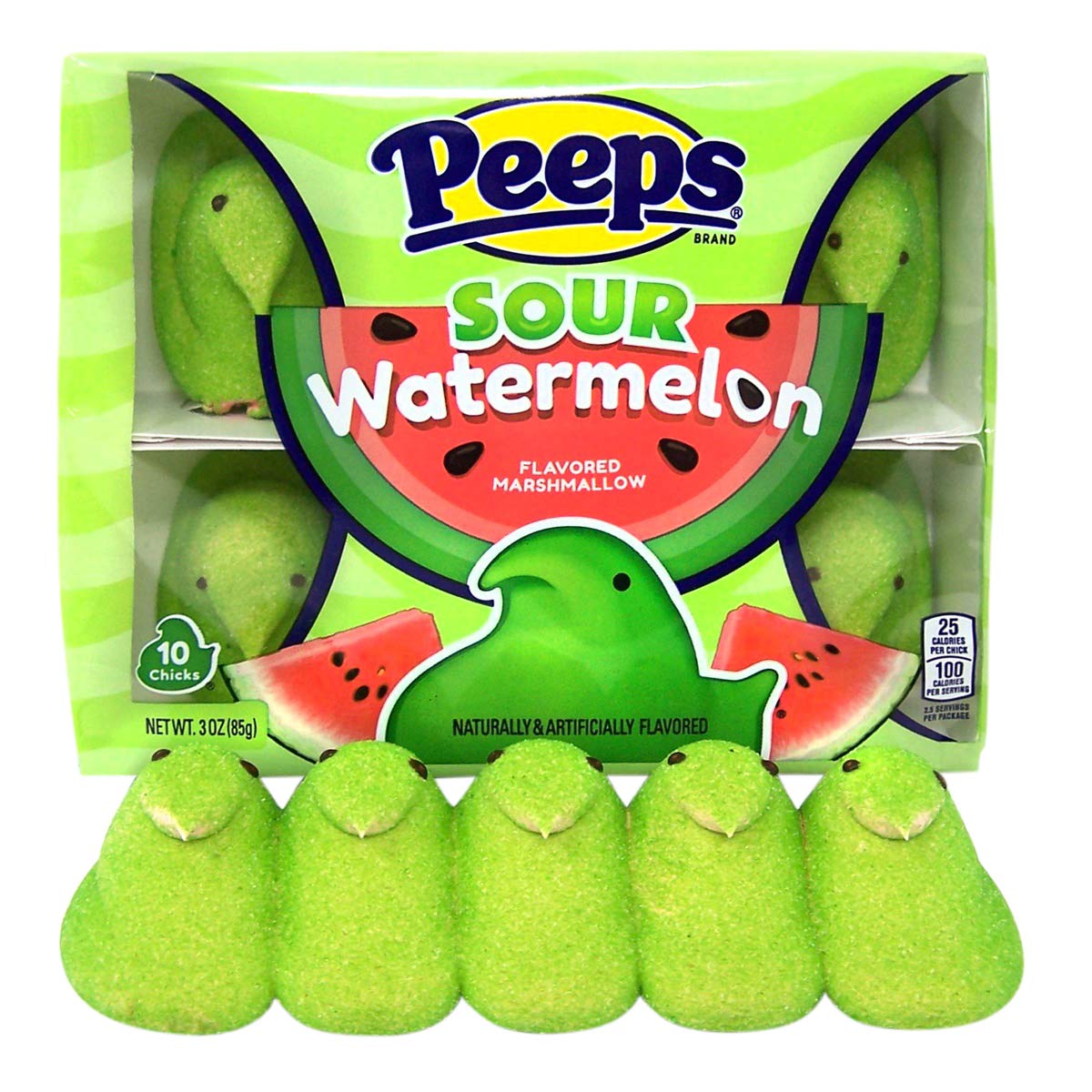 Pack Of 4 Peeps Sour Watermelon Easter Sugar And Marshmallow Candy Treats 10 Peeps Per Pack