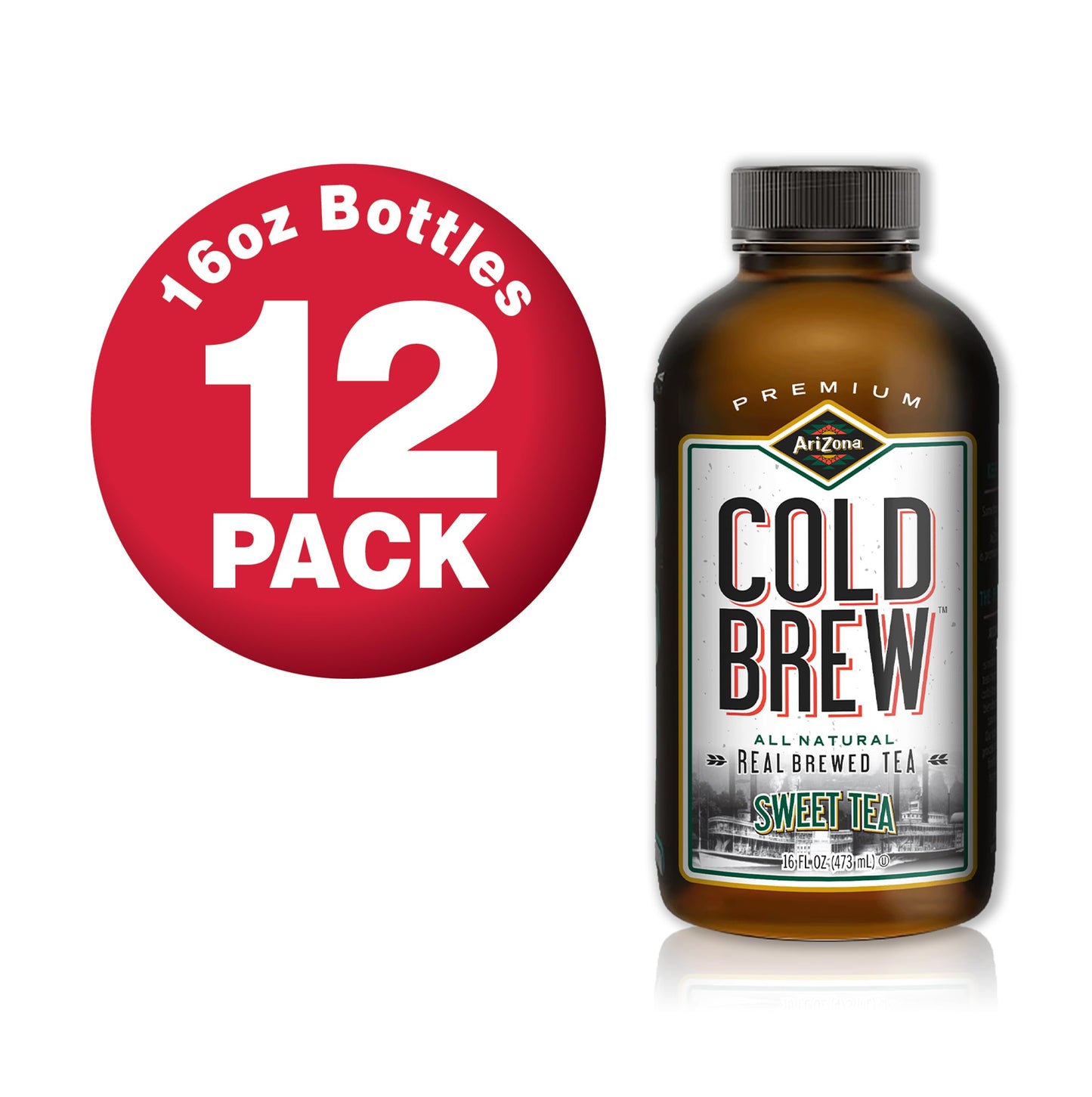 Arizona Cold Brew Sweet Tea - Premium Cold Brew Iced Tea With Cane Sugar (Pack Of 12)