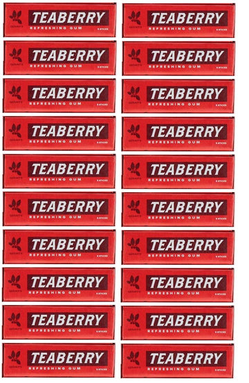 Teaberry Chewing Gum - Classic Retro Nostalgic Yummy Flavor Originated By Clarks Finally Back - Gerrits Tea Berry Flavor (20 Pac