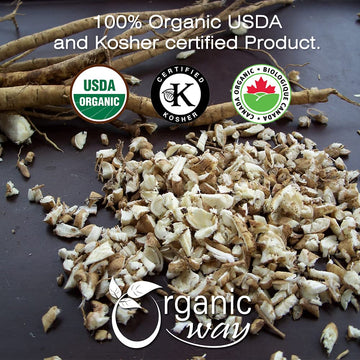 Organic Way Marshmallow Root | Herbal Tea (Althaea Officinalis) Cut & Sifted - European Wild-Harvest | Organic & Kosher Certifie