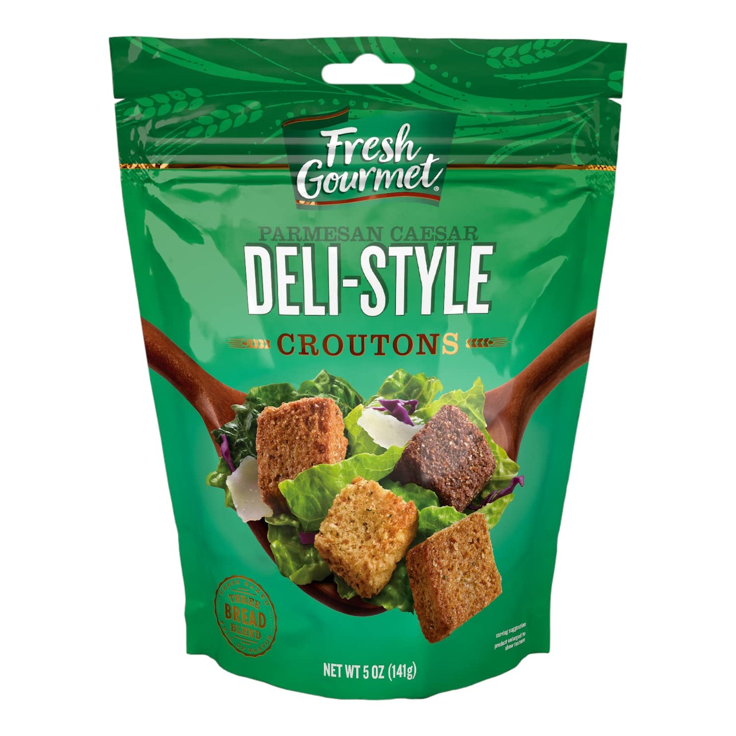 Fresh Gourmet Deli-Style Croutons | Parmesan Ceasar | 5 Ounce, Pack of 6 | Crunchy Salad Topper
