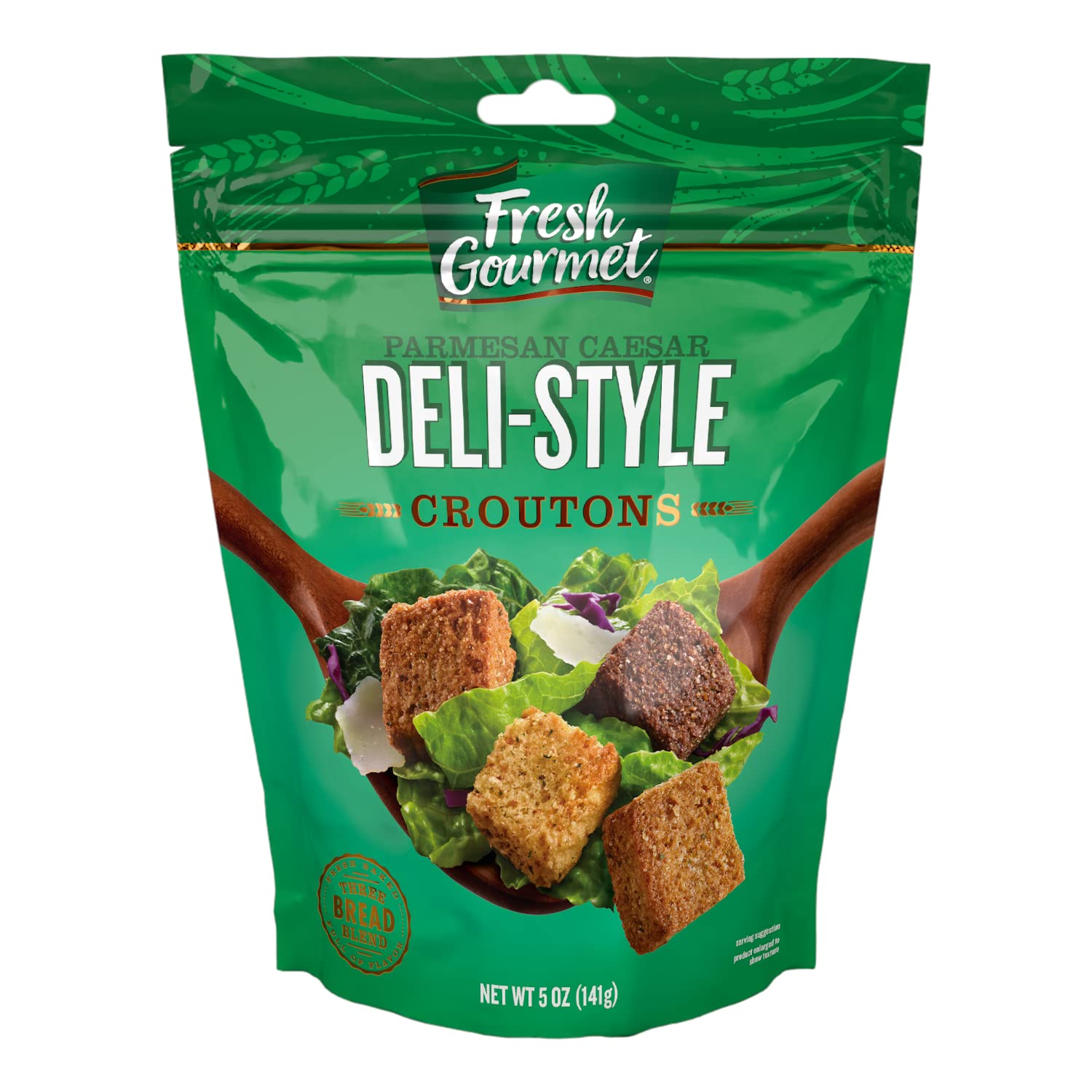 Fresh Gourmet Deli-Style Croutons | Parmesan Ceasar | 5 Ounce, Pack of 6 | Crunchy Salad Topper