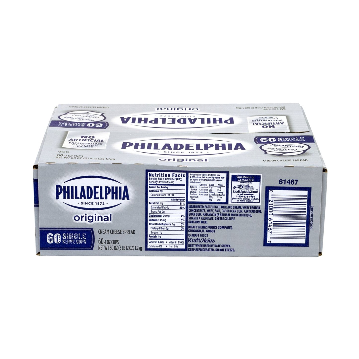 Philadelphia Original Cream Cheese Pouches, 1 Ounce (60 Pack), Perfect for Spreads and Cooking