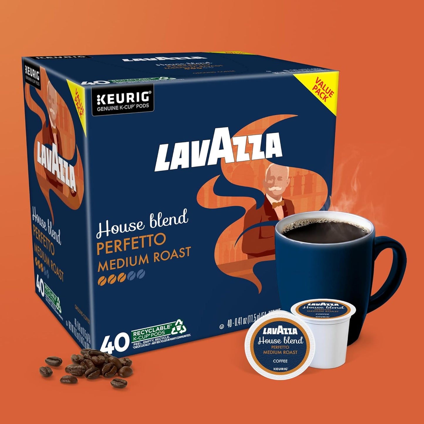 Lavazza Perfetto Coffee K-Cups for Keurig Brewer, 40 Count, Rich Coffee Flavor, Convenient Single-Serve Pods