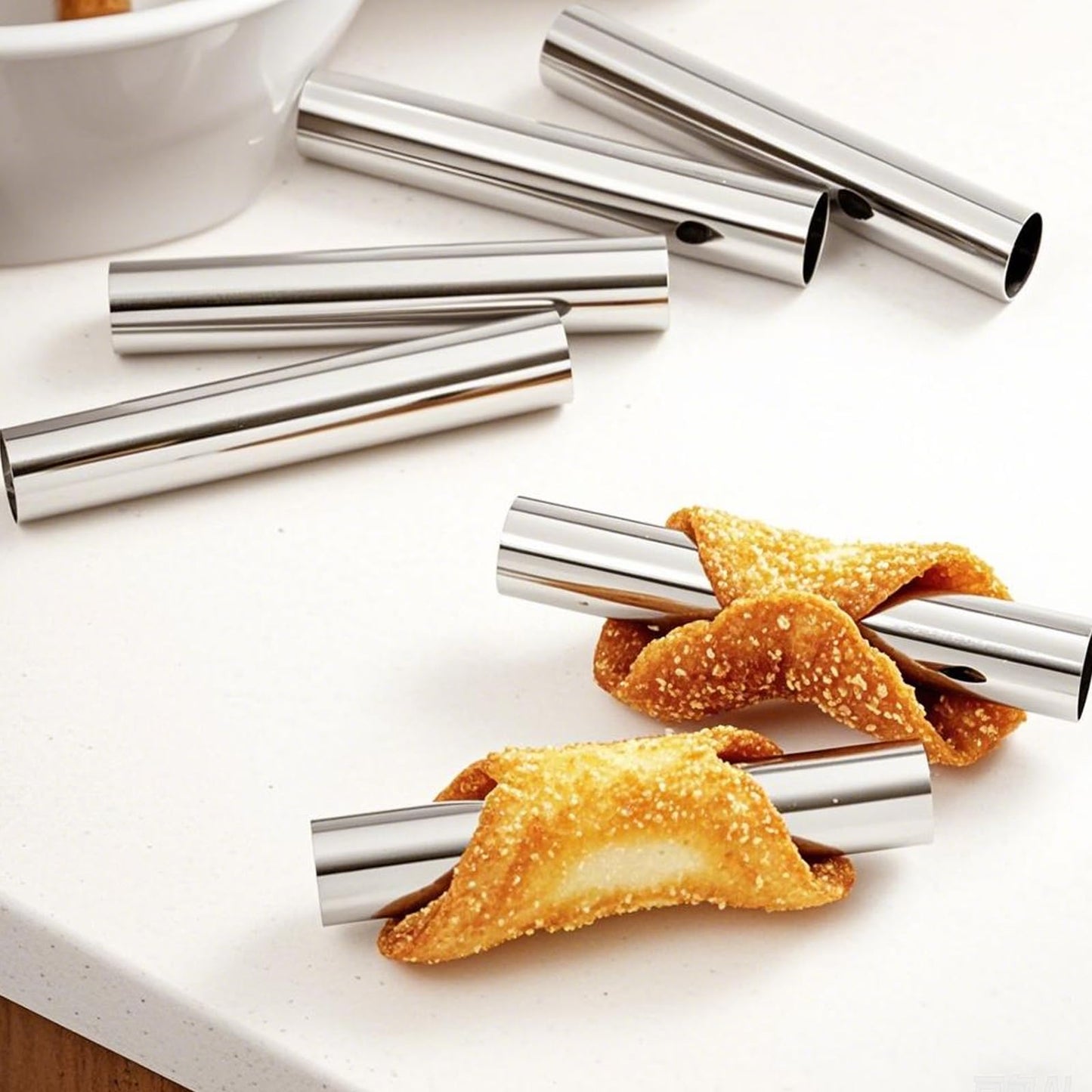 Sehoi 50 Pcs Small Cannoli Tubes Molds, 5 Inch Stainless Steel Cannoli Shells Tubes, Non Stick Cannoli Tubes With 4 Cleaning Bru