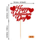 Rssta i Cake Topper - Happy Valentines Day Glitter Heart Picks - Model XM199 - Design 6 Red - Paper Decorations for Wedding Engagement Party