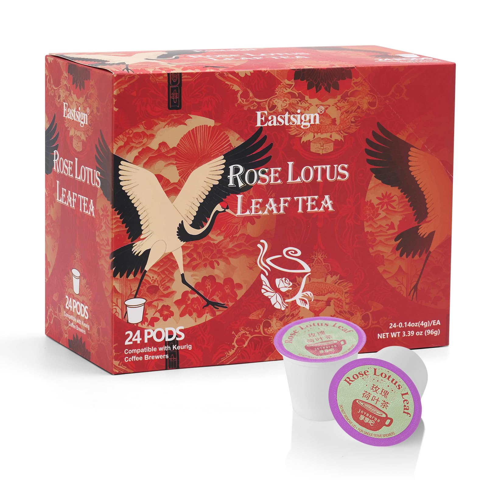 Eastsign Tea K Cups, 24-Count One Flavors K Cup Tea Pods Rose Lotus Leaf Tea, Gifts For Festival