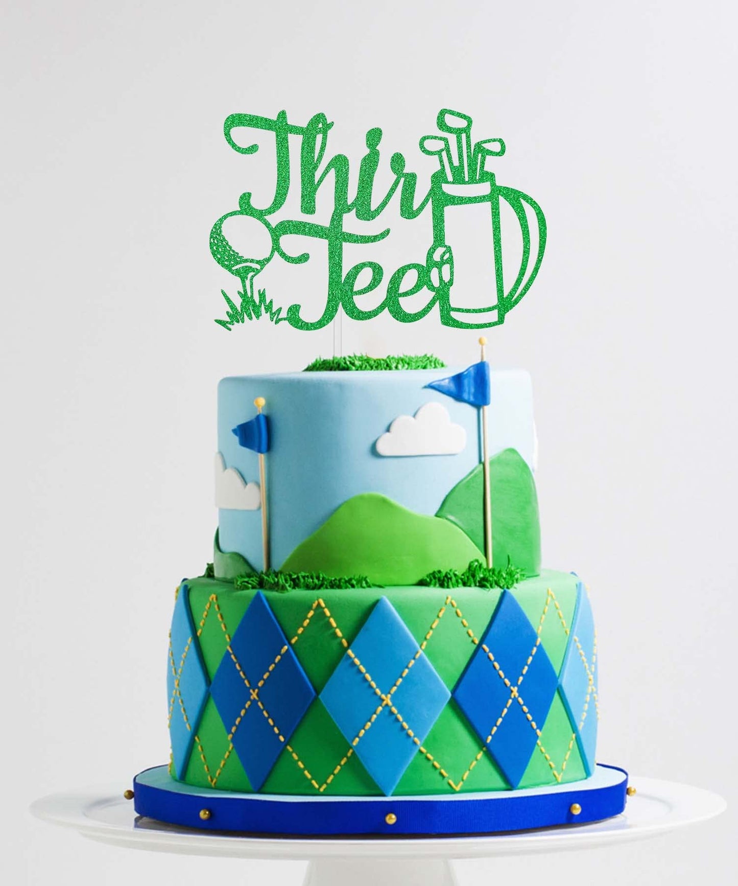Thirtee Birthday Cake Topper, Golf 30Th Birthday Decoration, Funny Golf Theme 30 Thirty Sign, Golf Theme 30Th Birthday Favor For