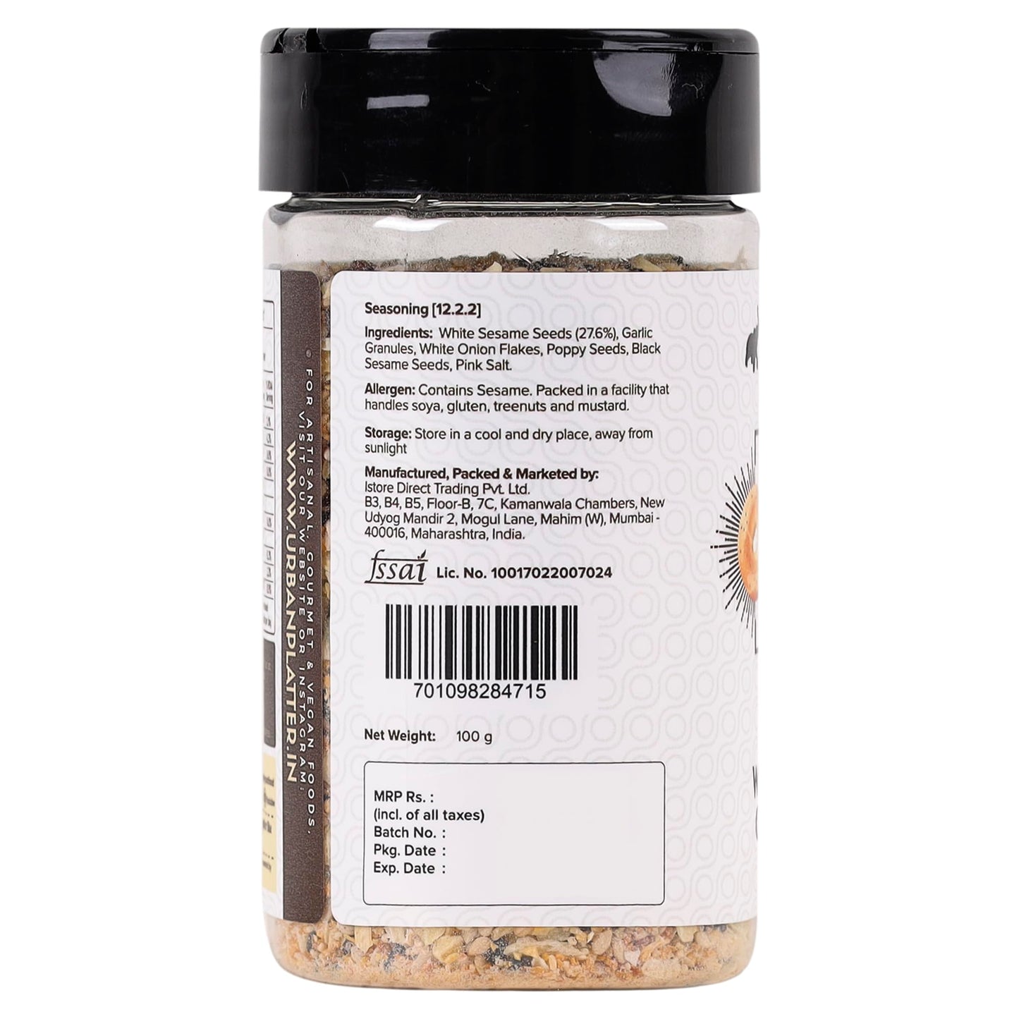 Urban Platter Everything Bagel Seasoning | 100G (3.53 Oz) | Crunchy & Savory Blend Of Sesame Seeds, Garlic, Onion, Salt & Poppy Seeds | Perfect For Bagels, Avocado Toast & Salads