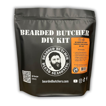 Bearded Butchers Chipotle Bratwurst DIY Kit - Make Smoky & Savory Homemade Brats - Includes Chipotle Seasoning, High Temp Chedda