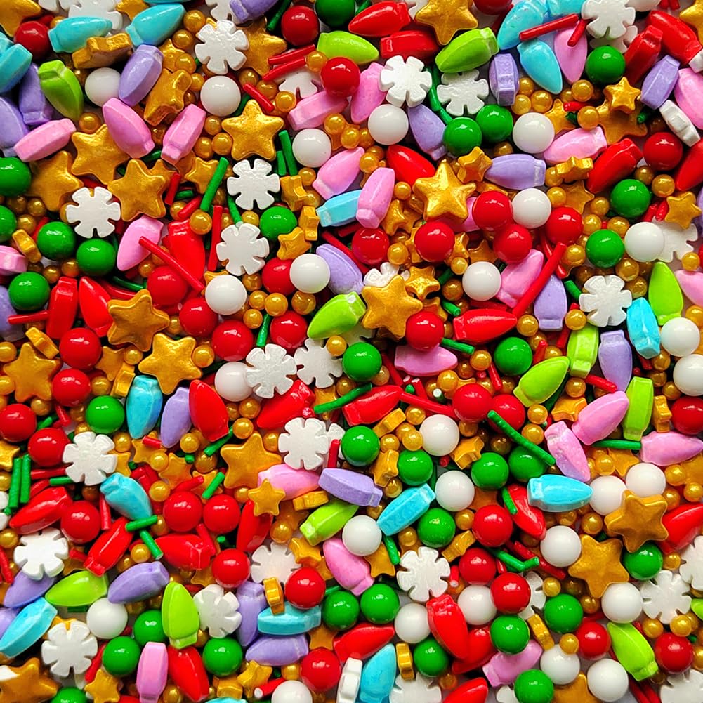 Eastron 1 Bottle Edible Christmas Sprinkles Decorating - Christmas Gift Sprinkles - Holiday Sprinkles - Edible Christmas Snowfla