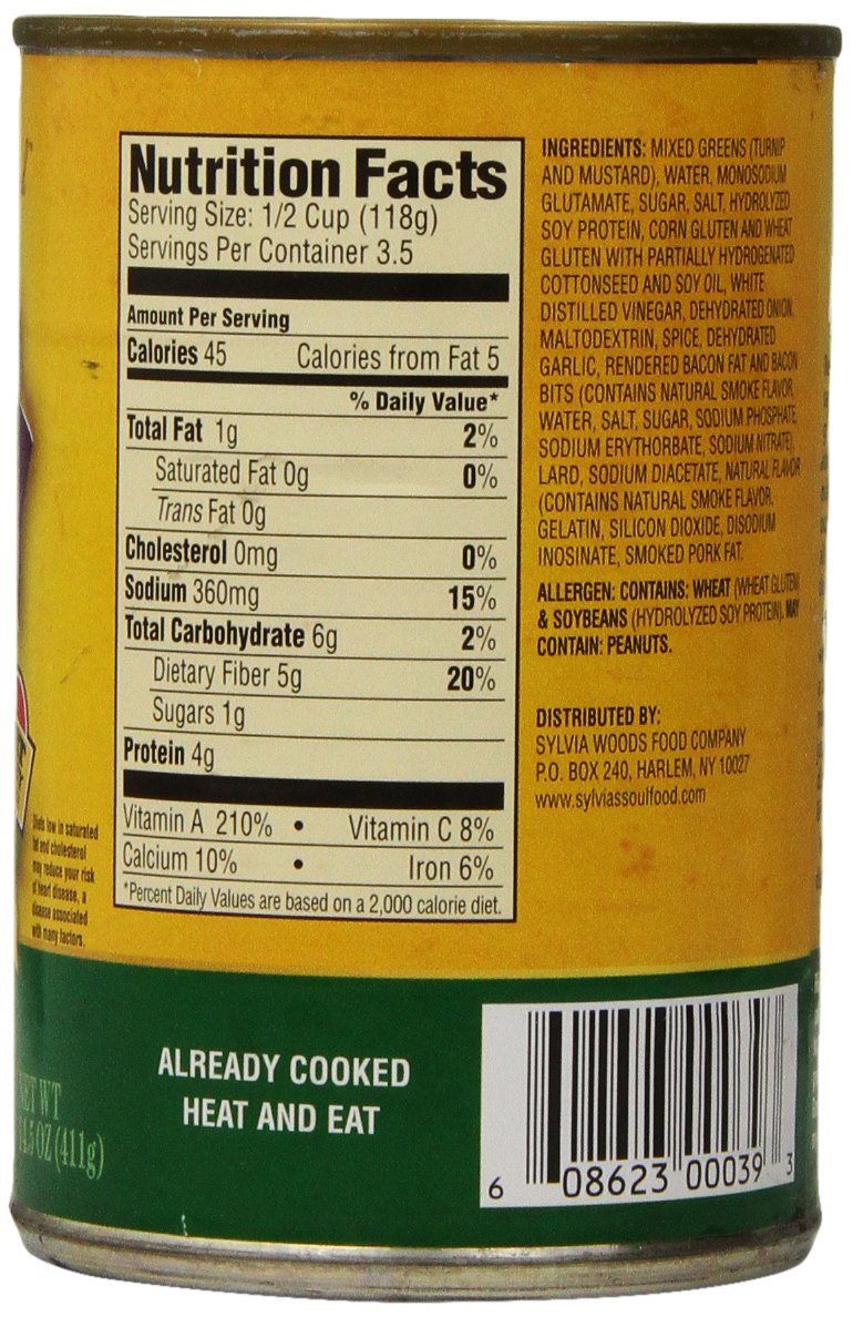 Sylvia'S Specially-Seasoned Mixed Greens, 14.5 Ounce Cans (Pack Of 12)