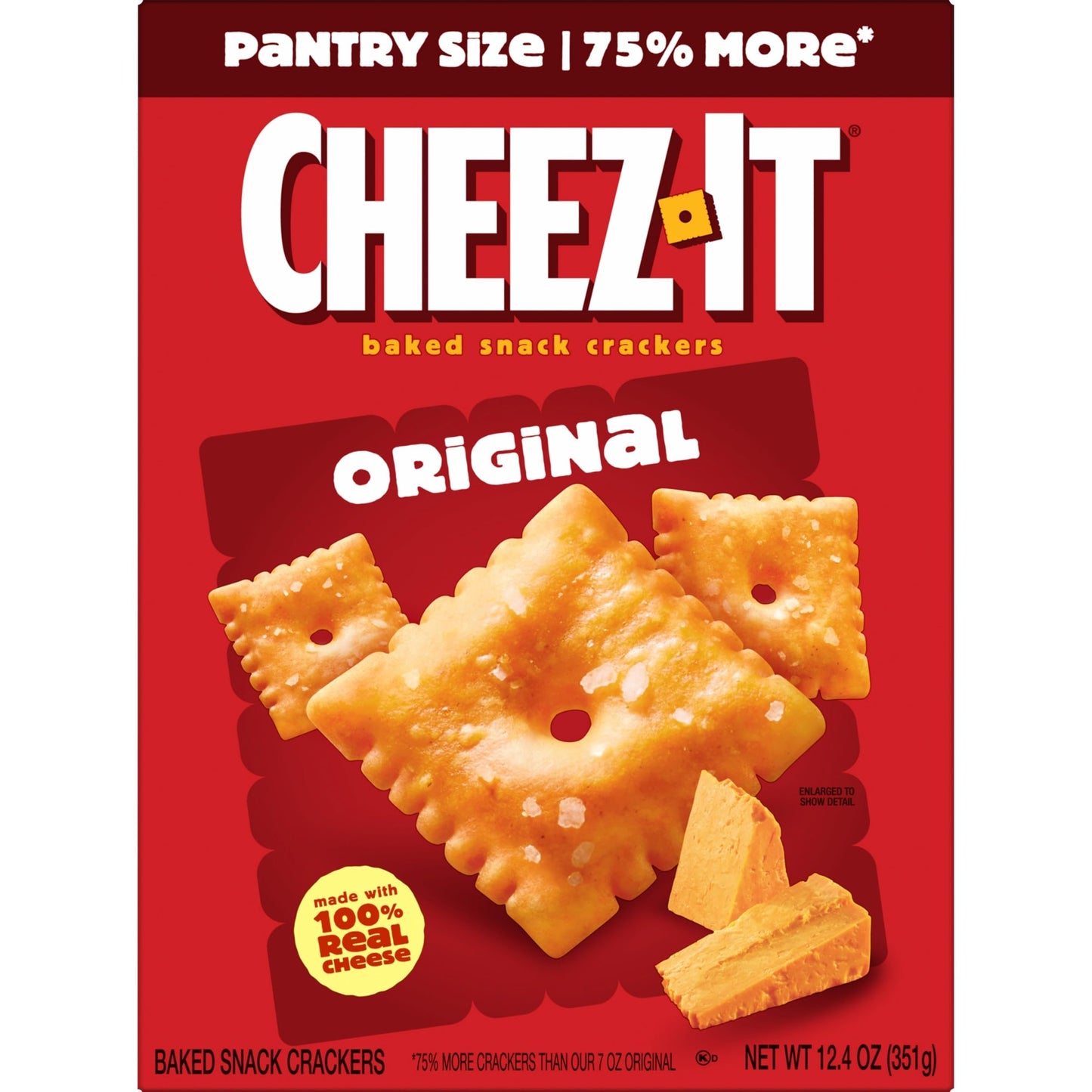 Cheez-It Cheese Crackers, Baked Snack Crackers, Lunch Snacks, Original, 12.4oz Box (1 Box)