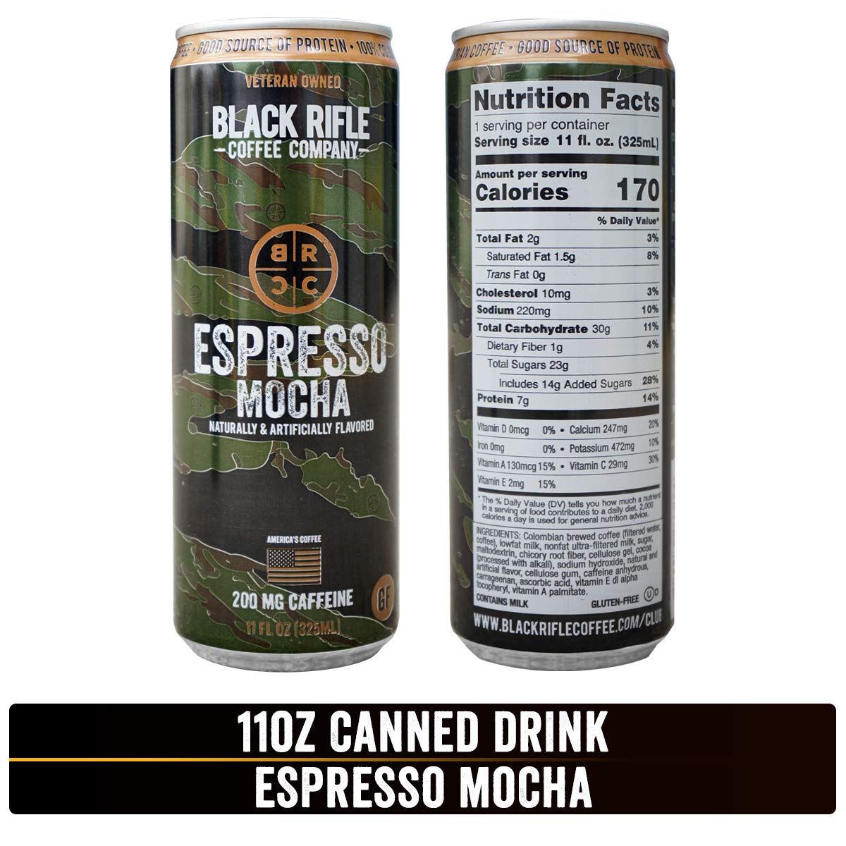 Black   Coffee Company RTD Espresso Mocha Coffee, 11 Fl Oz (Pack of 12)