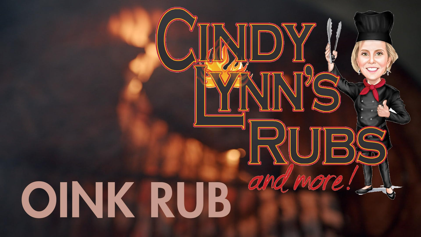 CINDY LYNNS Oink Rub and Seasoning, Dry Rub for Pork, Chicken, Duck, 5.8 oz, Gluten Free