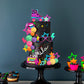DRWATE 30 PCS Retro 80s 90s Cake Toppers - Multicolored Hip Hop Decorations for Throwback Party Supplies