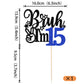 Rssta i Cake Topper for 15th Birthday, Blue, Model XM1222-15, Fun Decoration for Celebration