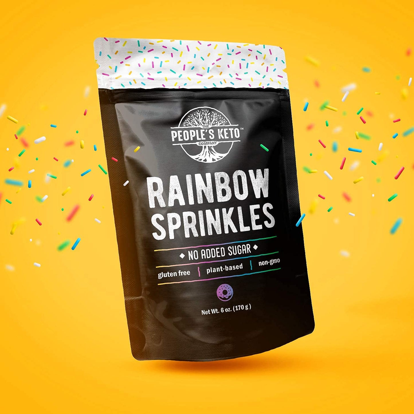 The Peoples Keto Company Keto Sprinkles, Dye Free, Non-GMO, Vegan, Sugar Free, 6 oz. (2 Pack)