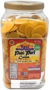 Rani Pani Puri Coins (Uncooked, Microwaveable Wheat Semolina Coins) 64oz (4lbs) w/Pani Puri Masala (14-Spice Blend for Indian Sp
