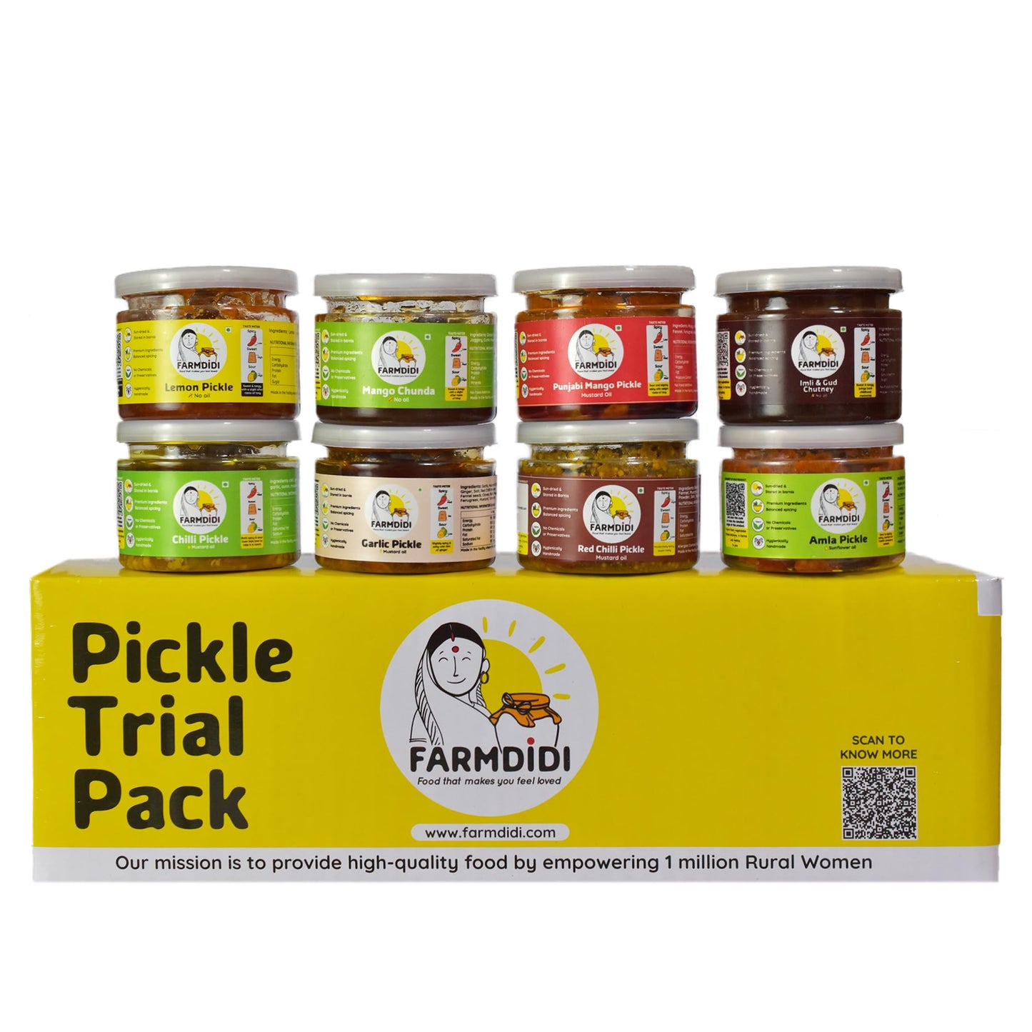 Farm Didi Nanis Special Trial Pack Of 8 | Authentic Homemade Traditional Achar & Chutney | Tv Featured | Spicy & Sweet Pickles |