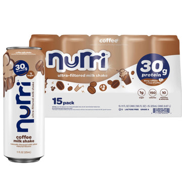 Nurri! 30G Protein Shake Coffee Flavor  Ready To Drink High Protein Coffee Beverage  Low Sugar Protein Drink  Smooth Creamy Coffee Shake  11 Fl Oz Bottles (15 Pack)