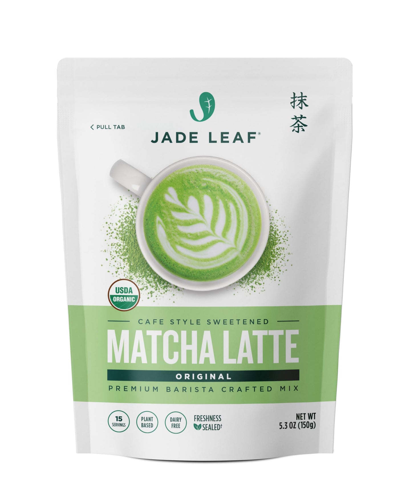 Jade Leaf Matcha Organic Sweetened Matcha Latte Mix - 5.3 Ounce Pouch - Powder