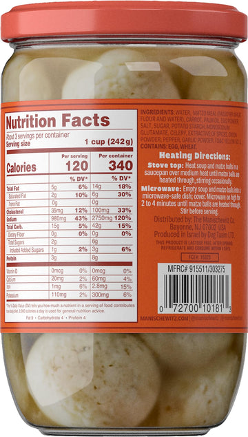 Manischewitz Matzo Ball Soup, 24 Oz (2 Pack) | Kosher For Passover | Ready To Serve | Traditional Matzo Ball Soup