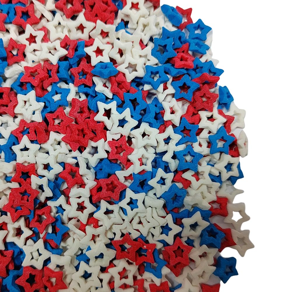 Homankit Patriotic Sprinkles Fourth Of July Red White And Blue Edible Star Sprinkles For Baking Cake Cupcake Toppers Cookie Donu