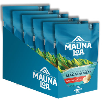Mauna Loa Premium Hawaiian Roasted Macadamia Nuts, Sea Salt Flavor 4 Oz (Pack Of 6)