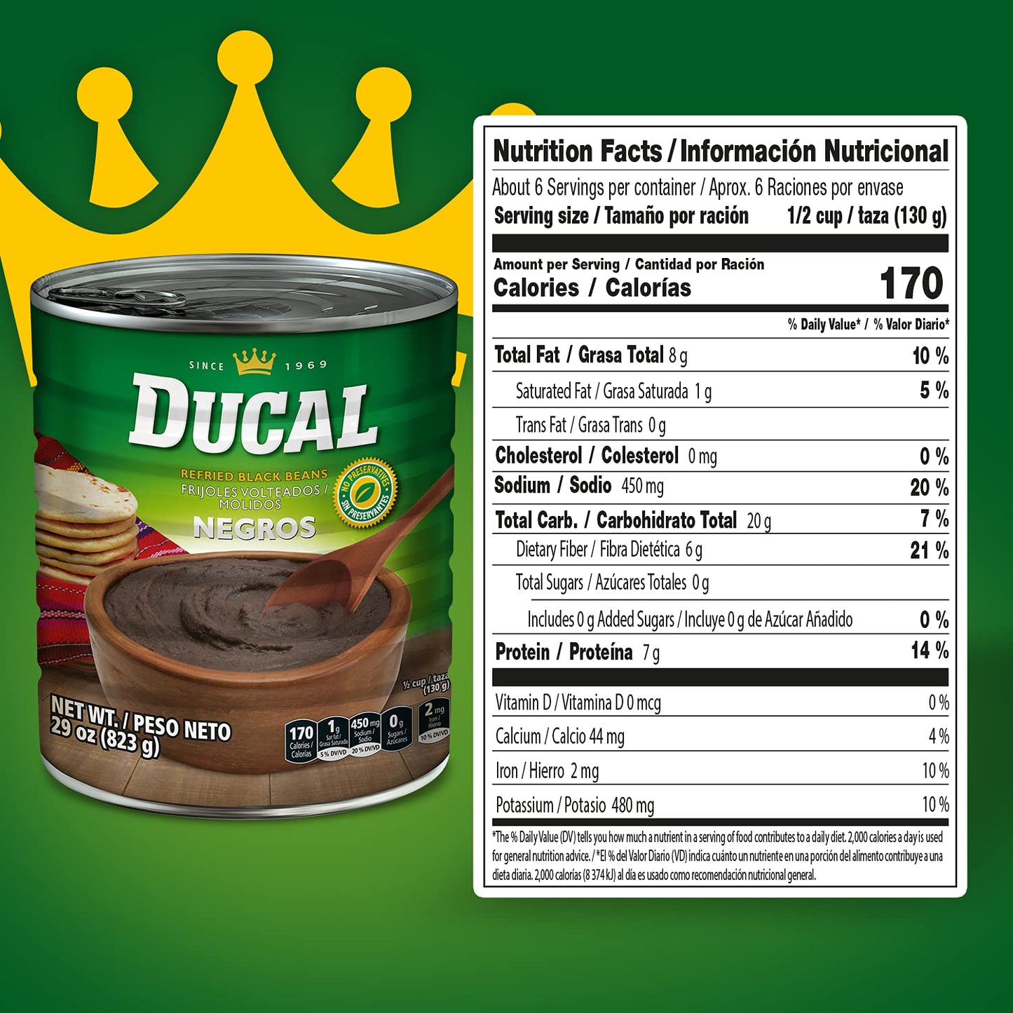 Goya Ducal Refried Black Beans, 29 Oz, Pack Of 12,1.81 Pound (Pack Of 12)