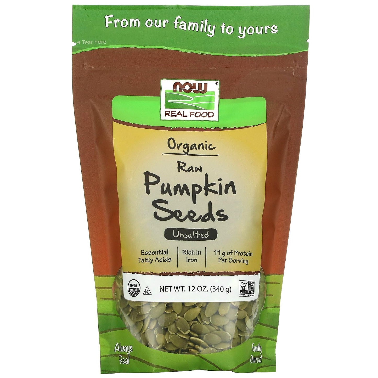 Now Foods Organic Pumpkin Seeds, 12 Ounce