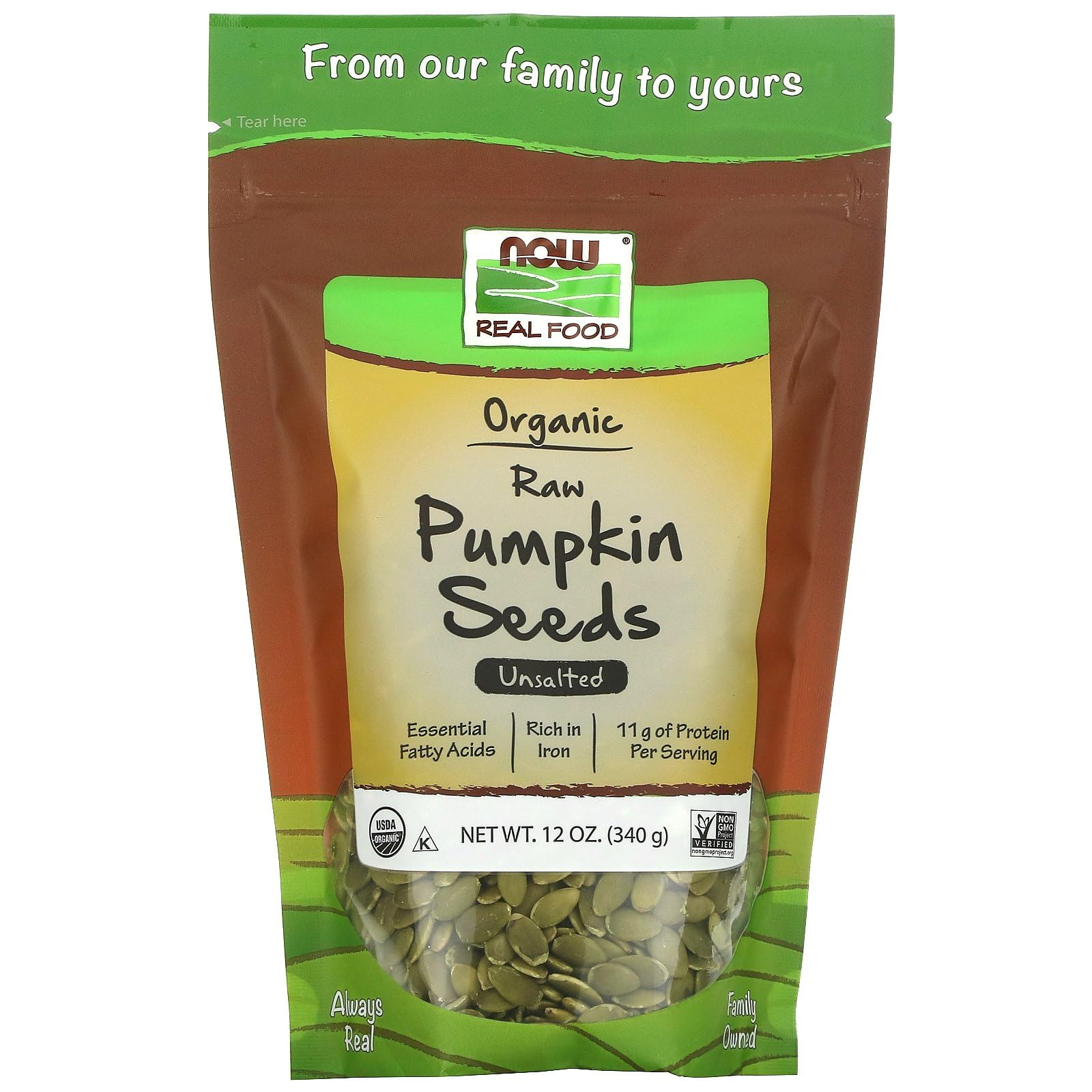 Now Foods Organic Pumpkin Seeds, 12 Ounce