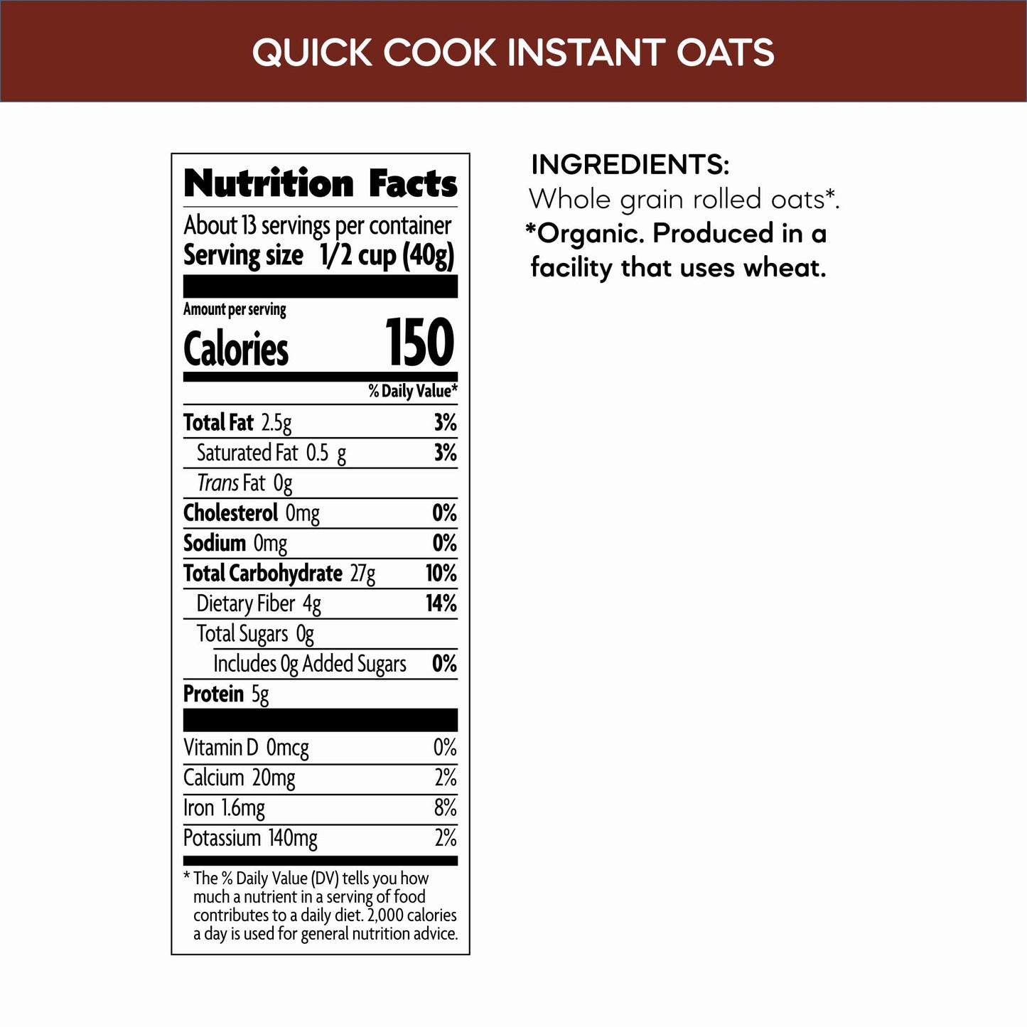 Nature'S Path Organic Quick Cook Instant Oatmeal, 18 Oz (Pack Of 1), Non-Gmo
