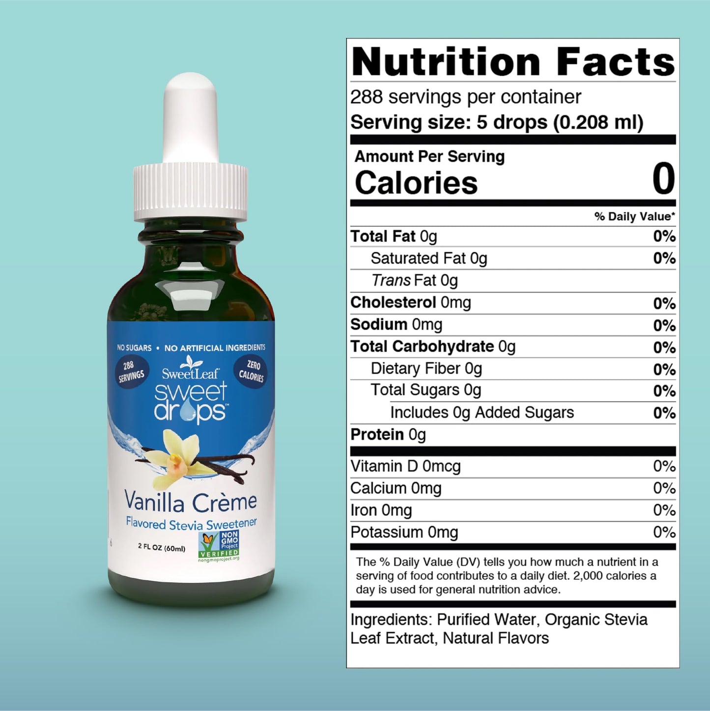 Sweet Drops Vanilla Stevia Liquid Sweetener - Zero Calories, Gluten-Free, Keto Friendly - 2 Fl Oz, Pack of 2