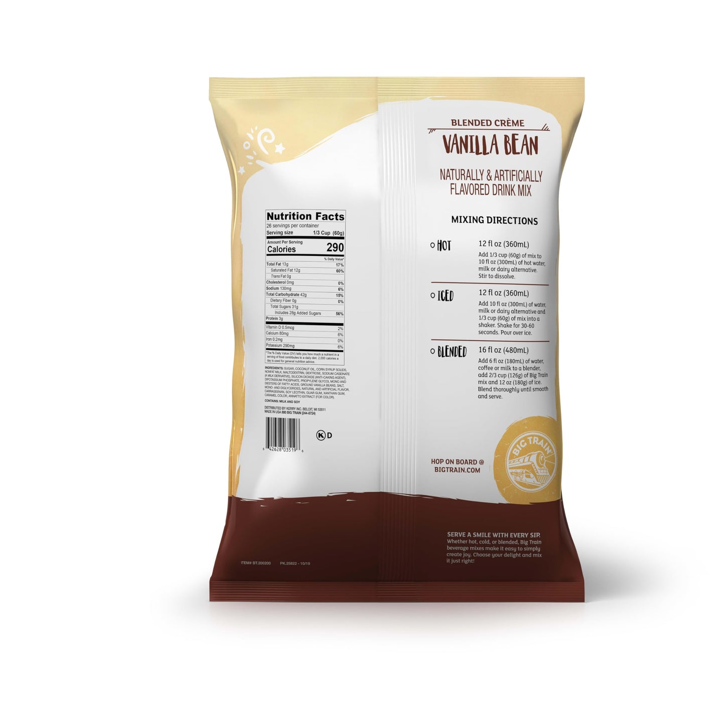 Big Train Vanilla Bean Blended Crme Beverage Mix, 3.5 Pound (Pack of 1)
