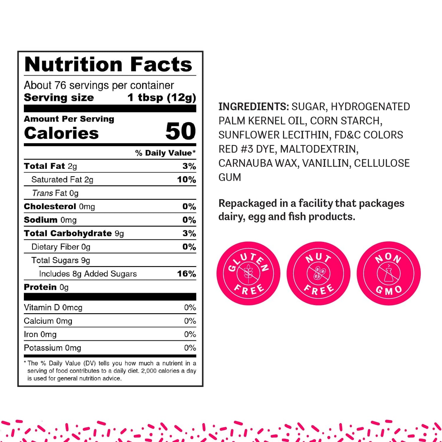 Judee'S Gluten Free Pink Sprinkles 2 Lb - Gluten-Free And Nut-Free - Brighten Up Your Baked Goods - Great For Cookie And Cake De