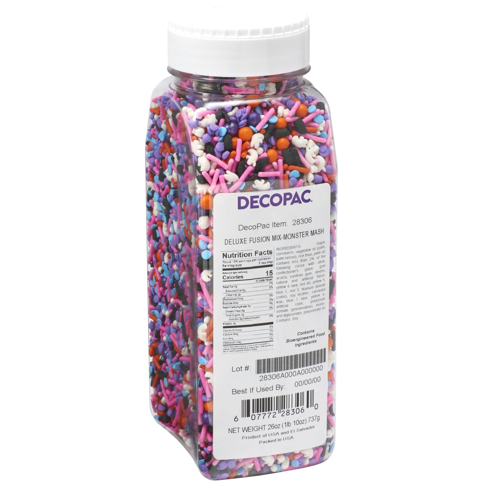 DECOPAC Monster Mash Deluxe Fusion Mix, 26oz, Fancy Candy Sprinkles in Handheld Container, Edible Sprinkles For Celebration Cake