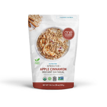 One Degree Organic Foods Organic Apple Cinnamon Sprouted Instant Oatmeal 18 Oz