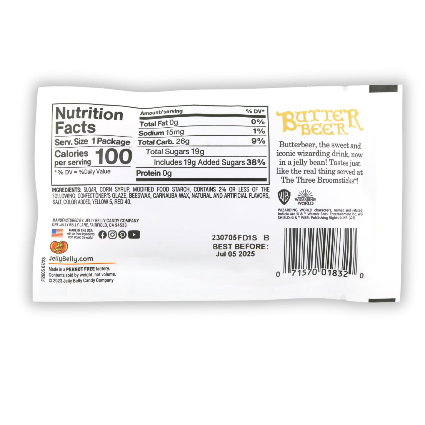 Needzo Harry Potter Butter malt-inspired Chewy Candy, Butterscotch Flavor, Pack of 3, 2.1 Ounces, Multi Color