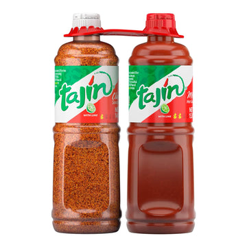 Tajin Clásico Seasoning 14Oz And Tajín Mild Hot Sauce 15.38Oz Bundle (Pack Of 2)