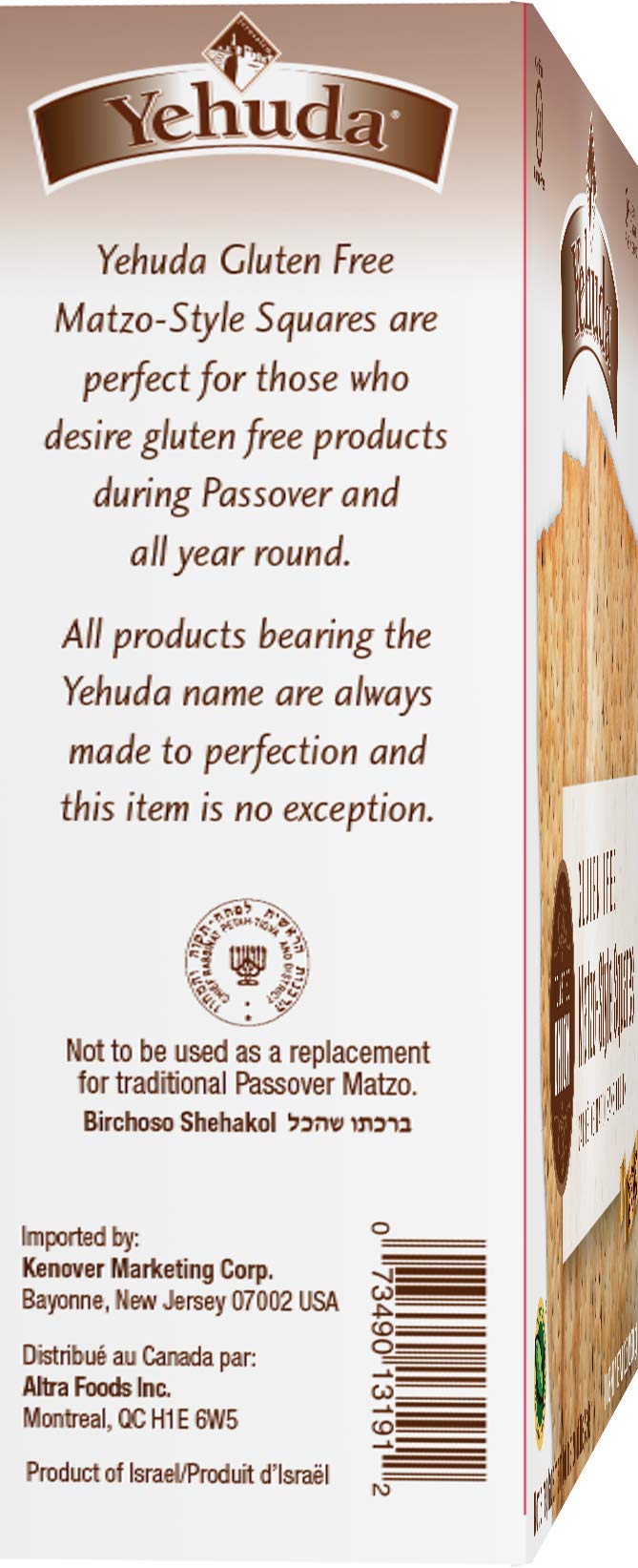 Yehuda Gluten-Free Matzo Squares Toasted Onion, 10.5 Ounce (Pack Of 3)
