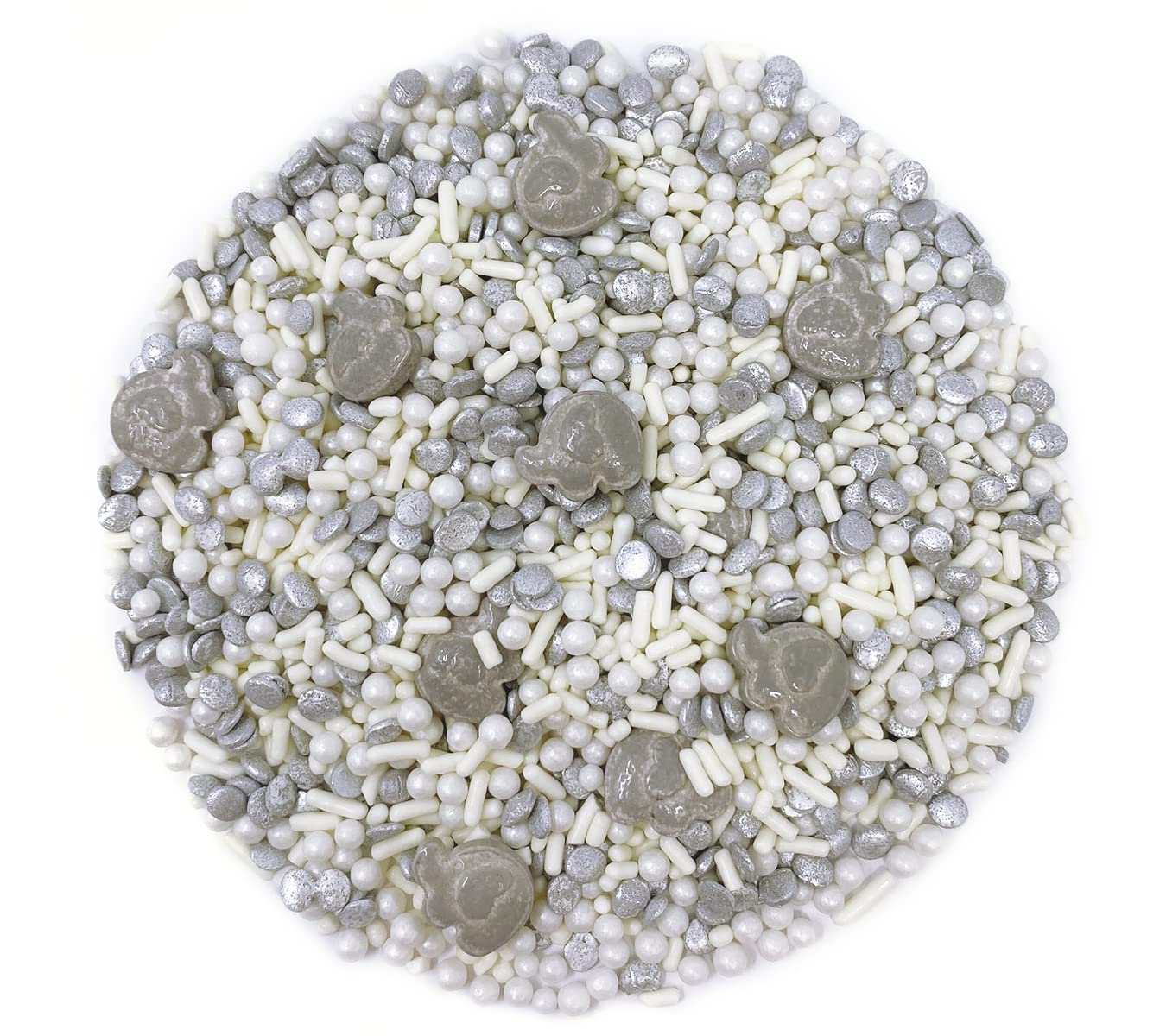Mystic Sprinkles Baby Shower Sprinkle Mixes (White Elephant Sprinkle Mix 3.7Oz)
