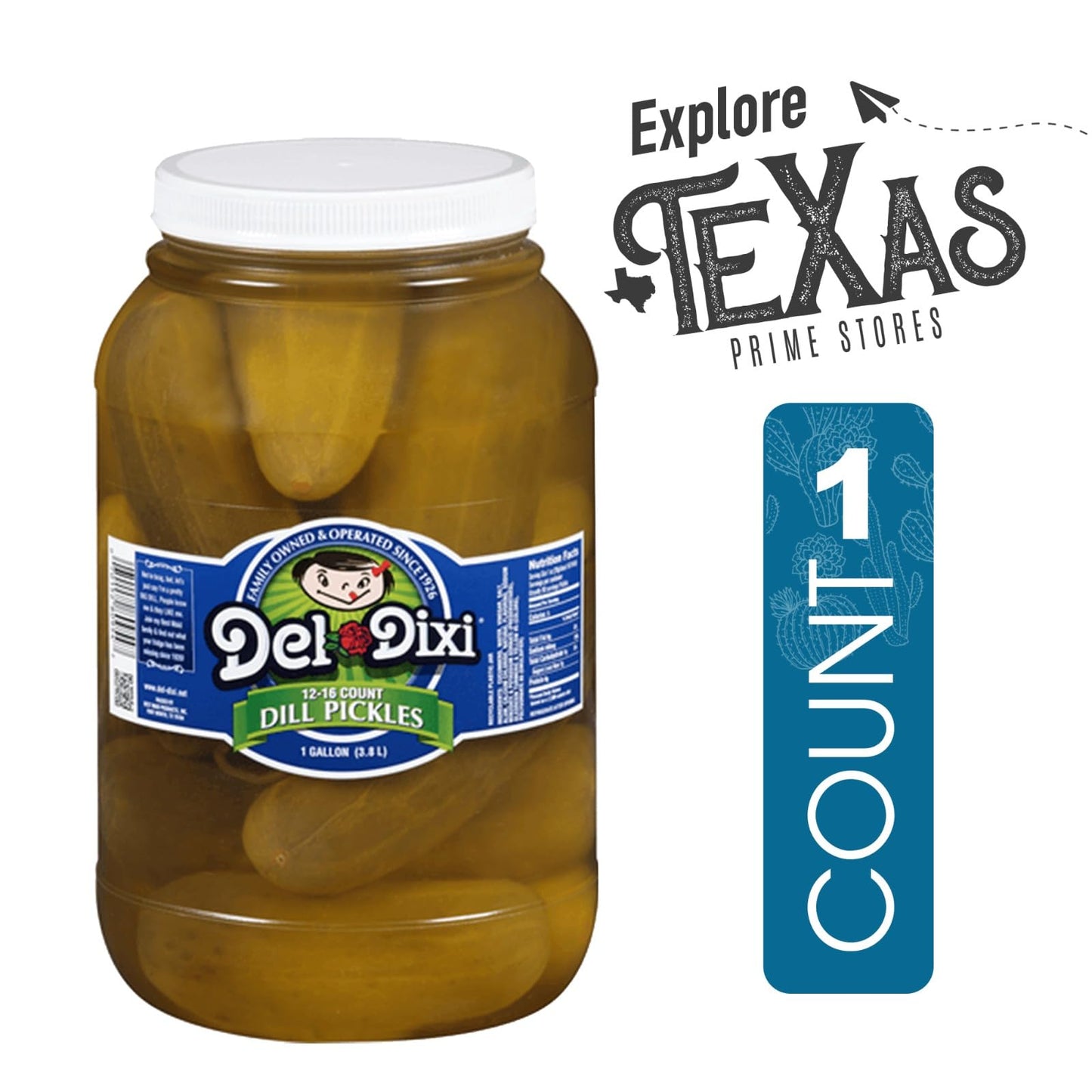 Del-Dixi 1- Gallon Of Whole Dill Pickles Plastic Jar