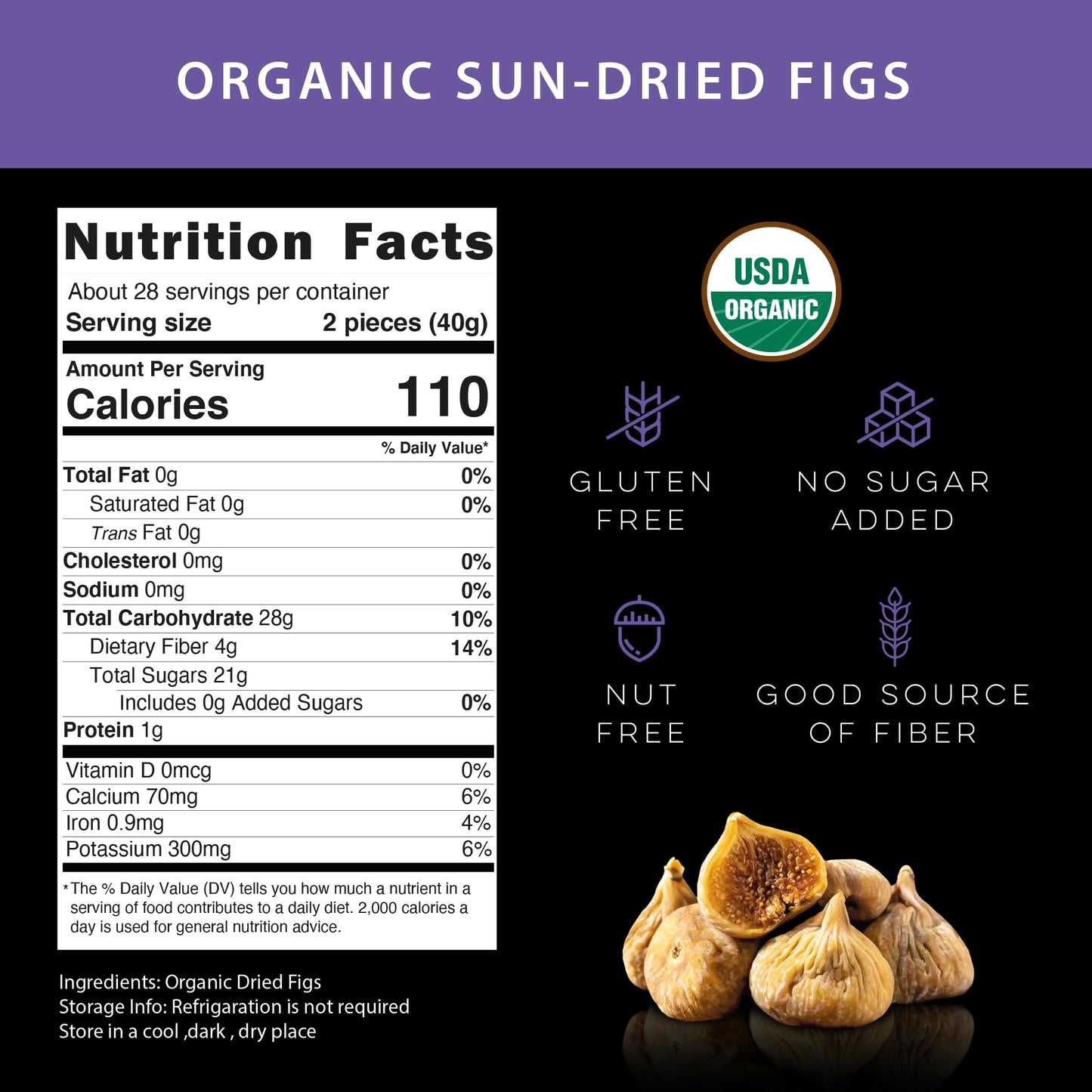 Biomey Organic Certified Sun-Dried Turkish Smyrna Figs 2.5 LBS | No Added Sugar - Unsulphured - Vegan Superfood Snack - Non-GMO - Healthy Superfood Snack - Product of Turkey
