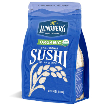 Lundberg Organic California Sushi Rice - Short Grain Rice, White Japanese-Style Sticky Rice for Perfect Sushi Rolls, Rice Bowls,