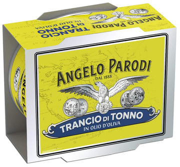 Angelo Parodi Solid Yellowfin Tuna In Olive Oil | 12 Pack | Imported From Italy | Wild Caught | Gourmet All Natural | Top-Grade Fish In 5.29 Oz Can (150 Gram)