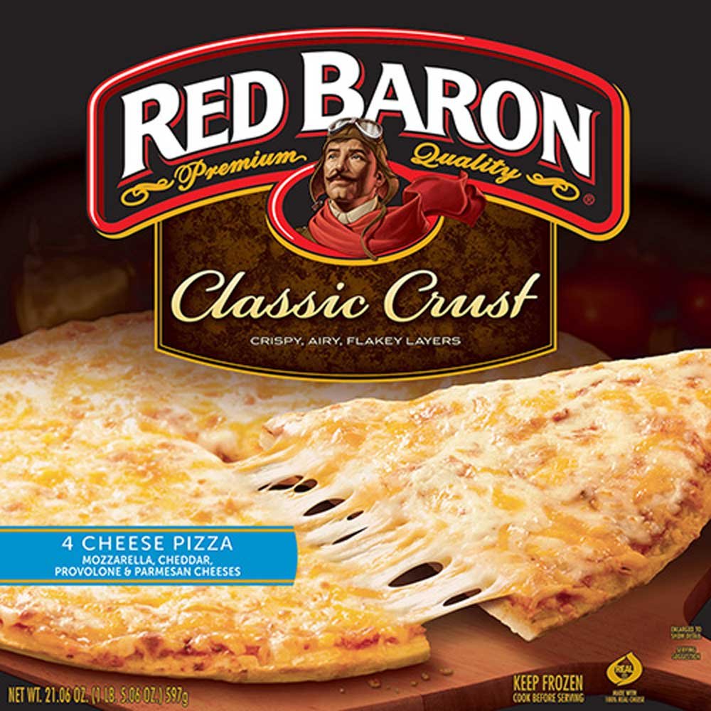Schwans Red Baron Four Cheese Pizza, Classic Crust, 21.06 Ounce, 16 Per Case