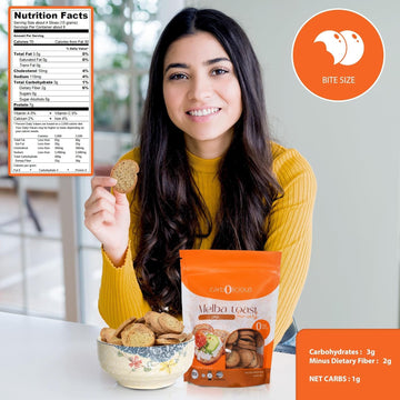 Low Carb Melba Toast [2-Pack, 4oz Each] by Carbolicious - Crunchy Keto Crackers with Only 1 Net Carb per Serving - Kosher, Sugar