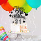HOGRTi 21st Birthday Cake Decorations Set, Black Series, Includes 21 Cake Candles and Happy Birthday Toppers