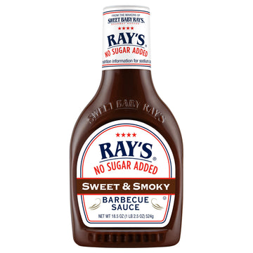 Sweet Baby Rays Barbecue Sauce, No Sugar Added, 18.5 oz, Pack of 3